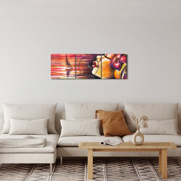 Obraz - Vzpomínky na léto (s hodinami) (90x30 cm)