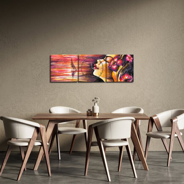 Obraz - Vzpomínky na léto (s hodinami) (90x30 cm)