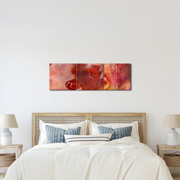 Obraz - Profil ženské tváře (s hodinami) (90x30 cm)