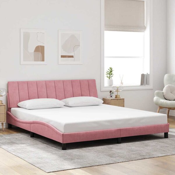 Rám postele bez matrace Hanko růžový 180x200 cm samet 3207866