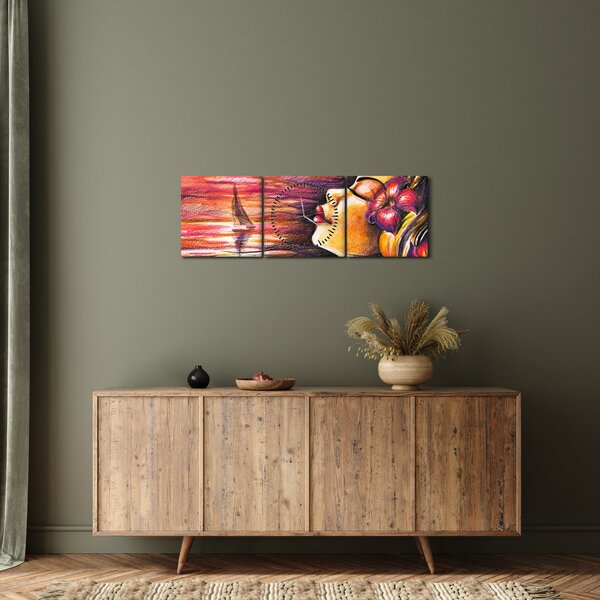 Obraz - Vzpomínky na léto (s hodinami) (90x30 cm)