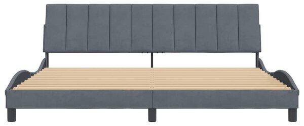 Rám postele bez matrace Hanko tmavě šedý 200 x 200 cm samet 3207868