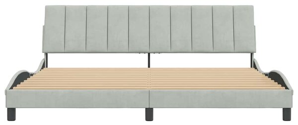 Rám postele bez matrace Hanko světle šedý 200 x 200 cm samet 3207867