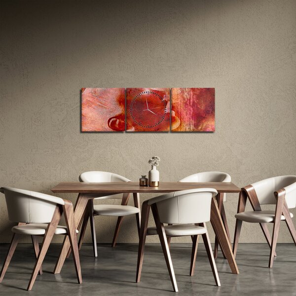 Obraz - Profil ženské tváře (s hodinami) (90x30 cm)