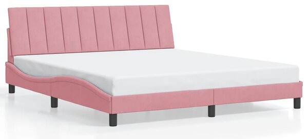 Rám postele bez matrace Hanko růžový 180x200 cm samet 3207866