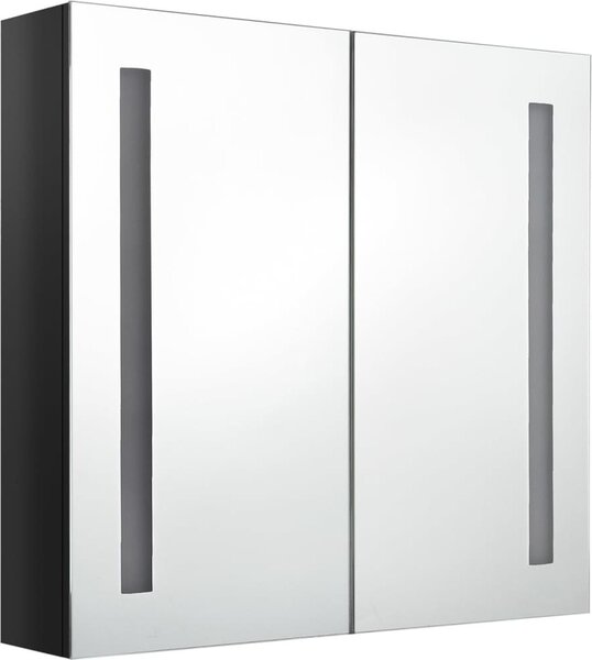LED koupelnová skříňka se zrcadlem zářivě černá 62 x 14 x 60 cm