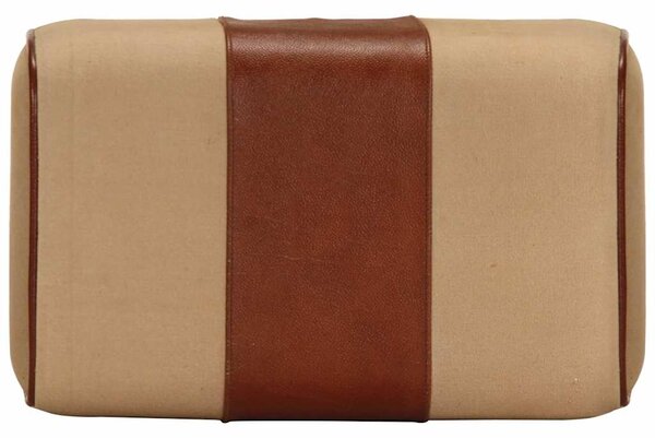 Lavice gymnastický kůň 38 cm hnědá pravá kůže a mangovník 320787