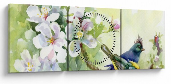 Obraz - Jaro (s hodinami) (90x30 cm)