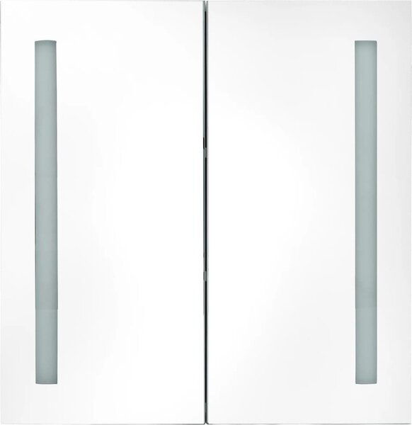 LED koupelnová skříňka se zrcadlem zářivě černá 62 x 14 x 60 cm