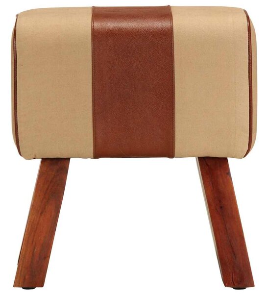 Lavice gymnastický kůň 38 cm hnědá pravá kůže a mangovník 320787