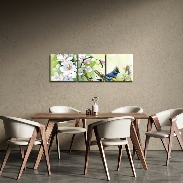 Obraz - Jaro (s hodinami) (90x30 cm)