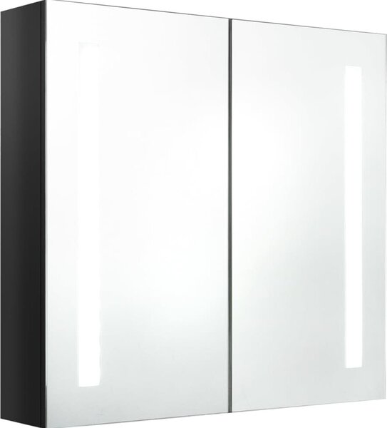 LED koupelnová skříňka se zrcadlem zářivě černá 62 x 14 x 60 cm