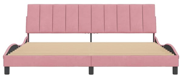Rám postele bez matrace Hanko růžový 200x200 cm samet 3207872