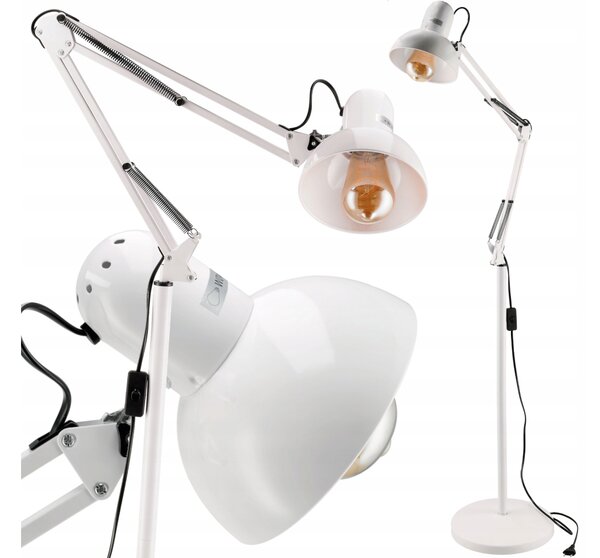 BERGE LED stojací lampa 1xE27 185cm bílá