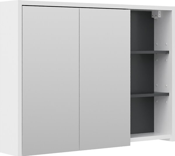 Koupelnová zrcadlová skříňka Vicco Viola Bílá/antracitová 100 x 75 cm, Model 33910