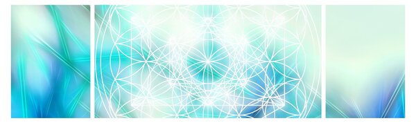 Obraz - Merkaba v tyrkysovém pozadí (170x50 cm)