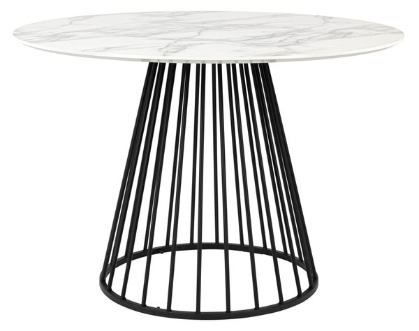 Kulatý jídelní stůl s deskou v dekoru mramoru ø 110 cm Floris – White Label