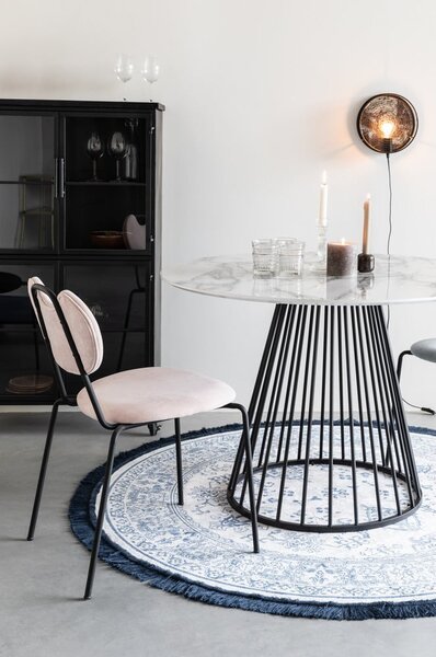 Kulatý jídelní stůl s deskou v dekoru mramoru ø 110 cm Floris – White Label