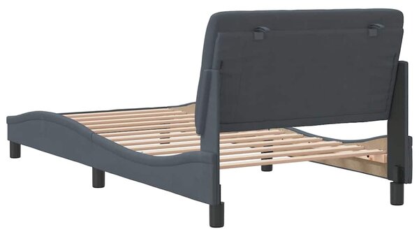 Rám postele bez matrace tmavě šedá 100 x 200 cm samet 3207906