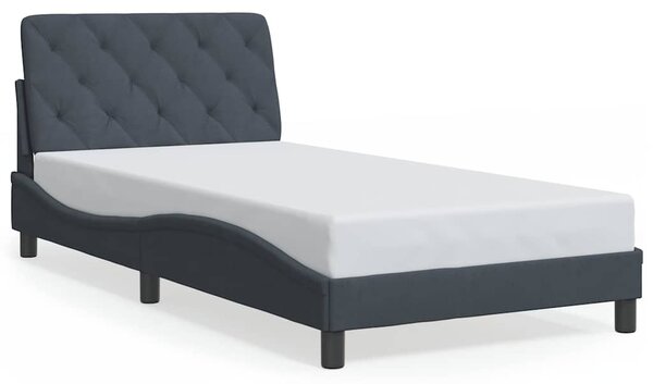 Rám postele bez matrace tmavě šedá 100 x 200 cm samet 3207906