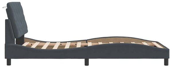 Rám postele bez matrace tmavě šedá 100 x 200 cm samet 3207906