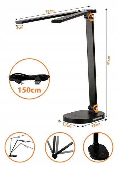 BERGE LED dvojitá stolní lampa 8W - BRUSEL