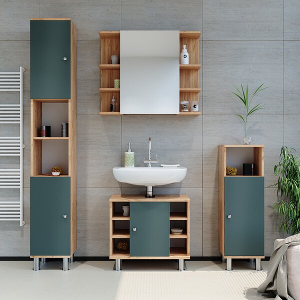 Koupelnová zrcadlová skříňka Vicco Fynn Dub 79.6 x 64 cm, Model 37276