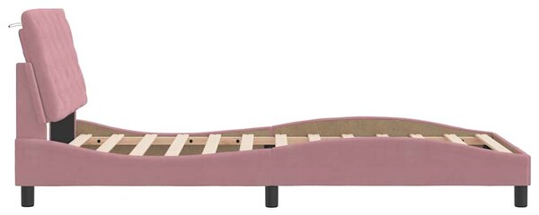 Rám postele bez matrace růžový 100x200 cm samet 3207910