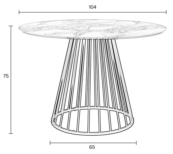 Kulatý jídelní stůl s deskou v dekoru mramoru ø 110 cm Floris – White Label