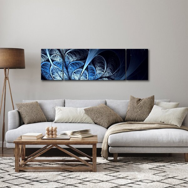 Obraz tmavěmodrého květu (170x50 cm)
