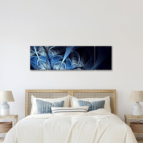 Obraz tmavěmodrého květu (170x50 cm)