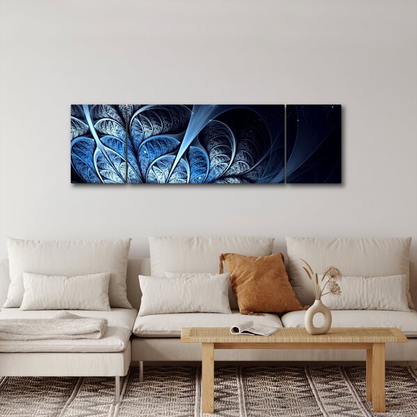 Obraz tmavěmodrého květu (170x50 cm)