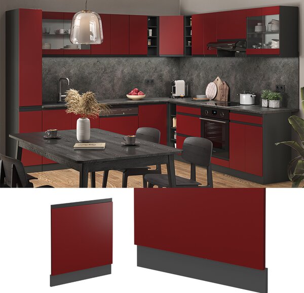 Čelní panel myčky Vicco R-Line Červená 60 cm bez pracovní desky, Model 54618