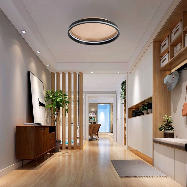 Toolight Toolight, LED stropní svítidlo 40cm, 22W, APP1464, černá-zlatá, OSW-07981
