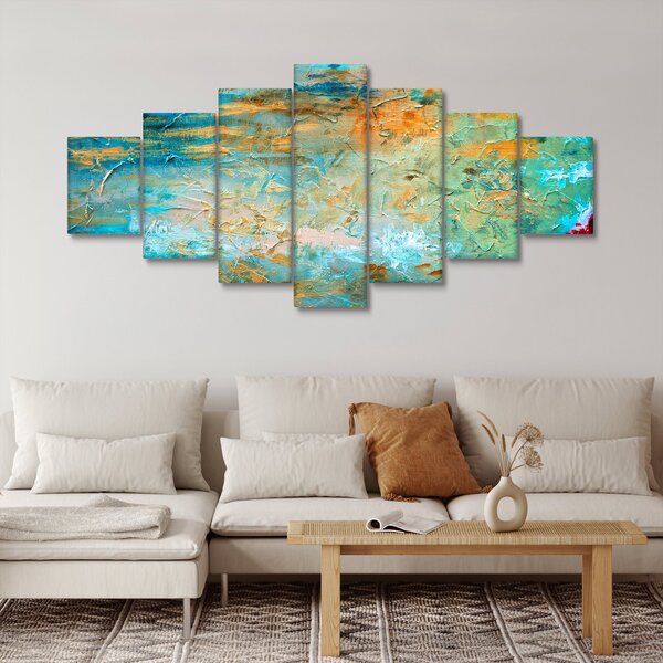 Obraz modré abstrakce (210x100 cm)