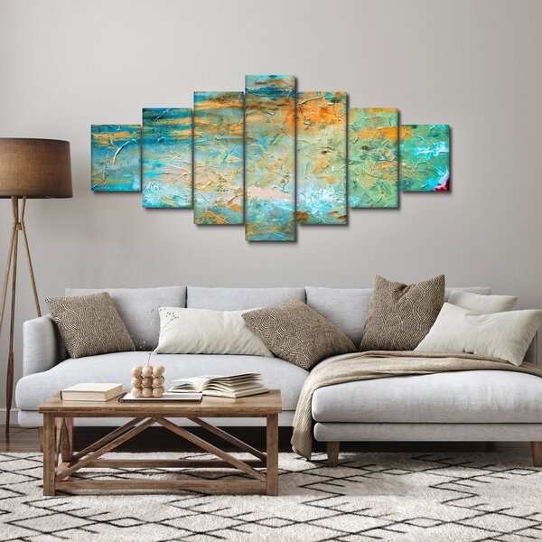 Obraz modré abstrakce (210x100 cm)