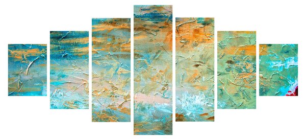 Obraz modré abstrakce (210x100 cm)