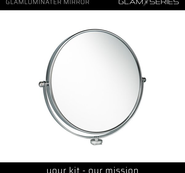 Zrcátko GlamSeries GlamLuminater, zrcátko pro make-up 360° rotace pro přídavné rameno, kosmetické zrcátko s dvojnásobným zvětšením pro světlo LED
