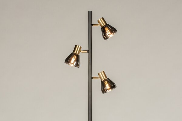 Stojací designová lampa Rivve Black and Gold (LMD)