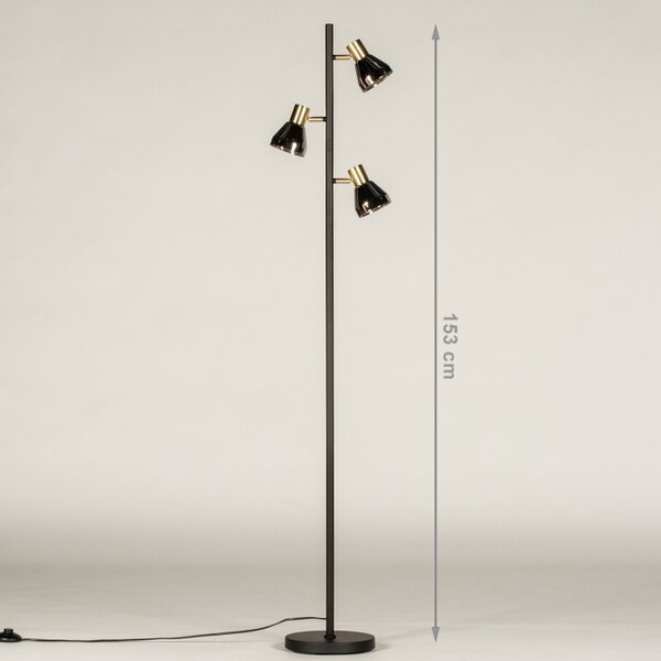 Stojací designová lampa Rivve Black and Gold (LMD)