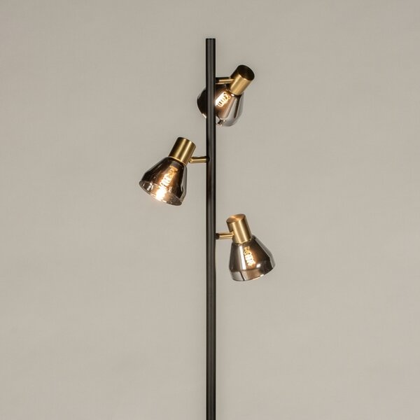 Stojací designová lampa Rivve Black and Gold (LMD)