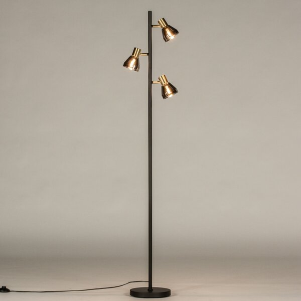 Stojací designová lampa Rivve Black and Gold (LMD)