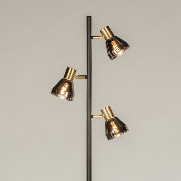 Stojací designová lampa Rivve Black and Gold (LMD)