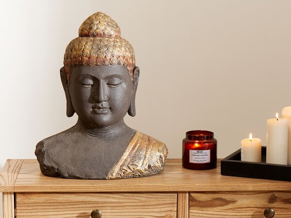 Dekorativní figurka Buddha CARUM Keramika Černá