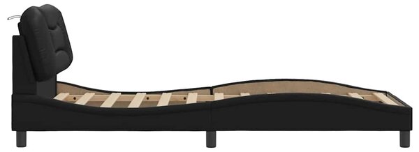 Rám postele bez matrace Hvar černý 80 x 200 cm umělá kůže 3207960