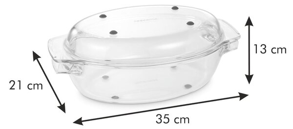 Skleněný pekáč s poklopem 21x35 cm GrandChef – Tescoma