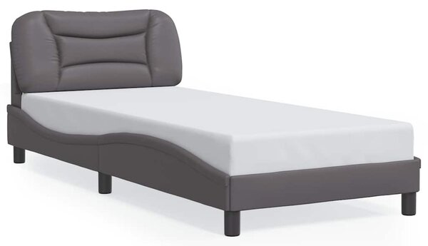 Rám postele bez matrace Hvar šedý 80 x 200 cm umělá kůže 3207963