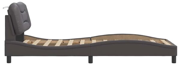 Rám postele bez matrace Hvar šedý 80 x 200 cm umělá kůže 3207963