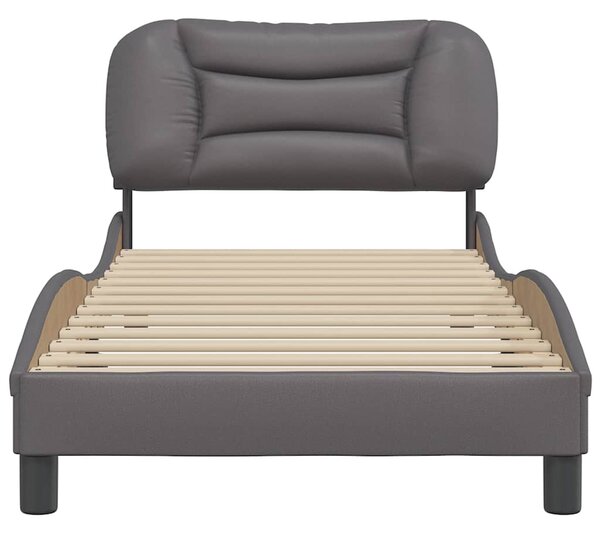 Rám postele bez matrace Hvar šedý 80 x 200 cm umělá kůže 3207963