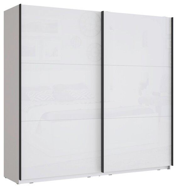 SKŘÍŇ S POSOUVACÍMI DVEŘMI, bílá, vysoce lesklá bílá, 220,1/209,7/61,2 cm home24 - Šatní skříně